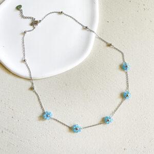 Blue Flowers Necklace
